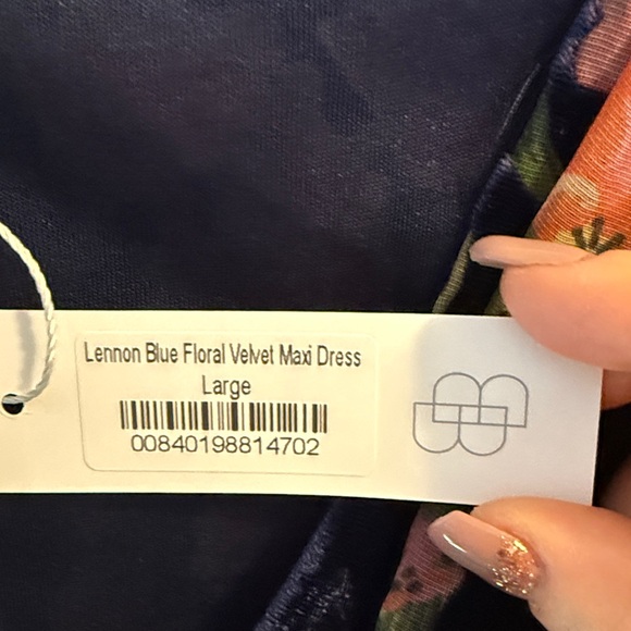 Baltic Born Navy Velvet Floral Maxi Dress - Picture 3 of 5